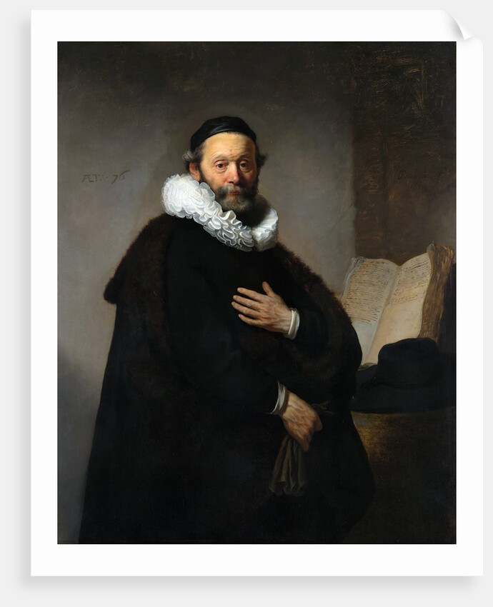Portrait of Johannes Wtenbogaert, Remonstrant Minister by Rembrandt van Rijn