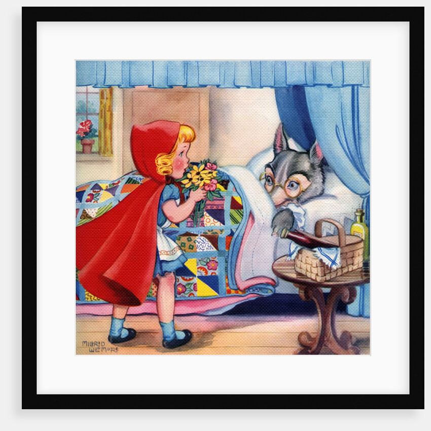 Big Bad Wolf disguised in grandmother's bed by Anonymous