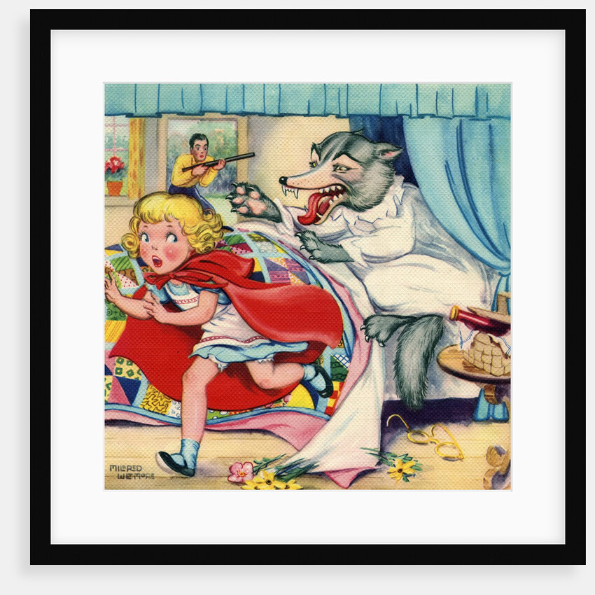 Big Bad Wolf attacking Little Red Riding Hood by Anonymous