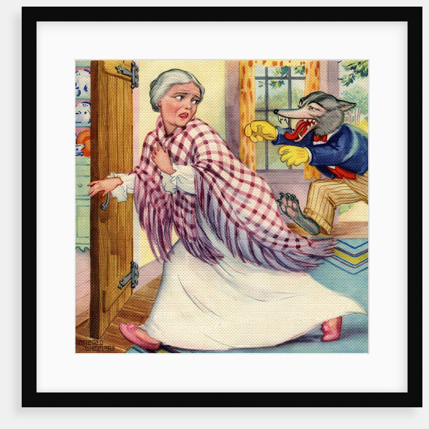 Big Bad Wolf chasing grandmother by Anonymous