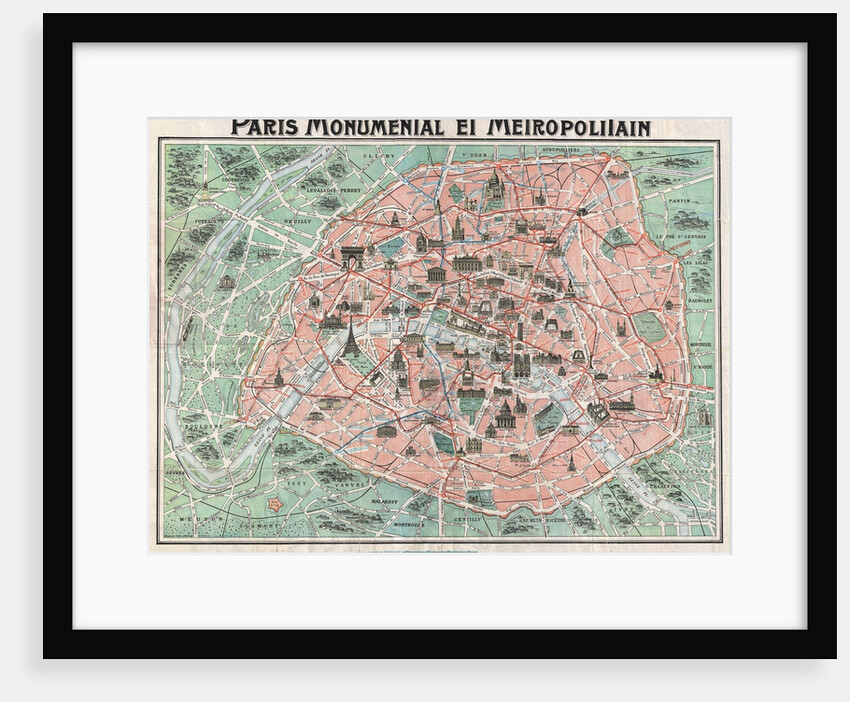 Map of Paris by Anonymous
