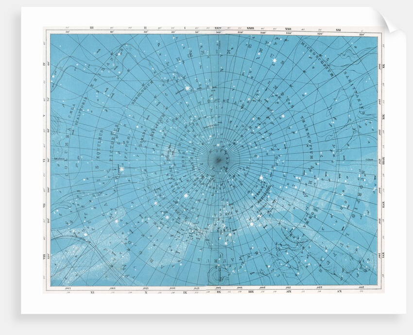 Star map with the South Pole, Phoenix, and Centaurus by Anonymous