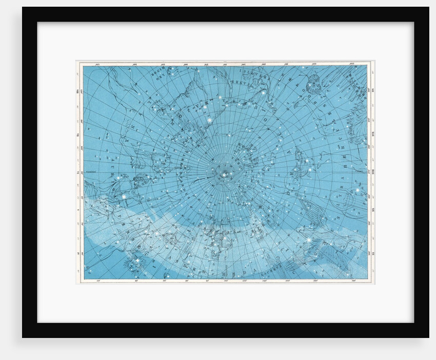 Star map with the North Pole, Andromeda, and Casseiopea by Anonymous