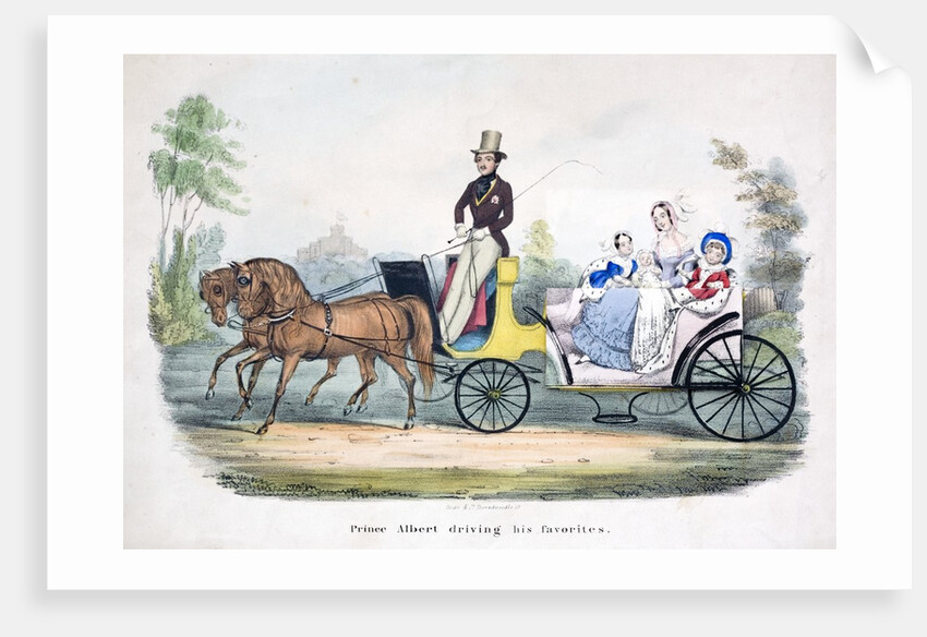 Prince Albert acting as chauffeur to the British royal family by Anonymous