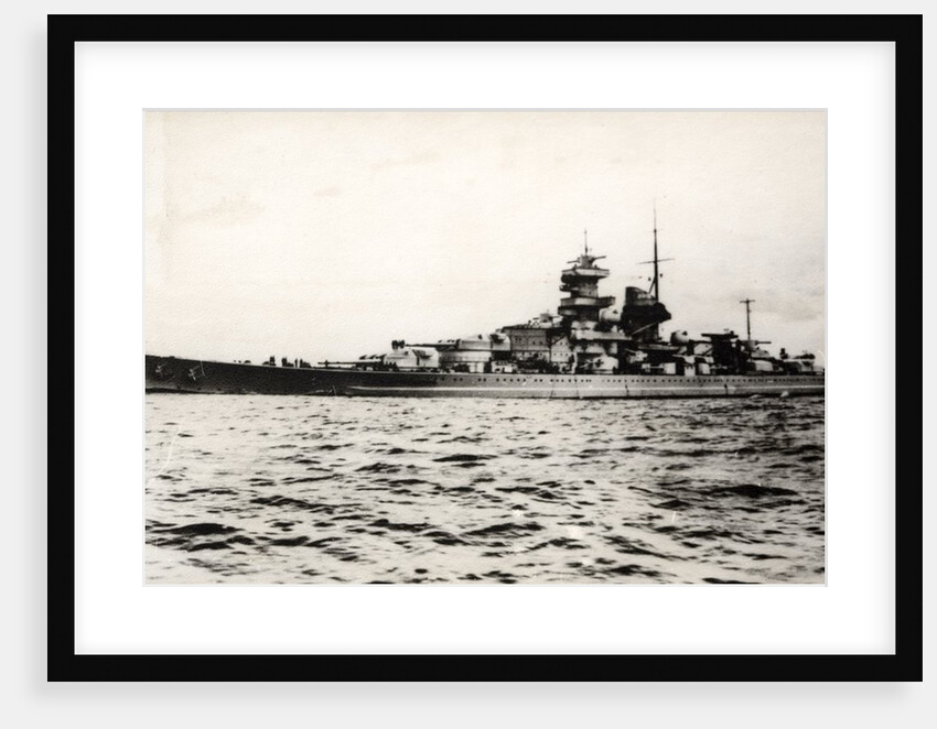 The German battleship Tirpitz at sea, early in World War II by Anonymous