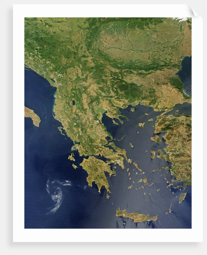 Satellite View of Greece by Anonymous