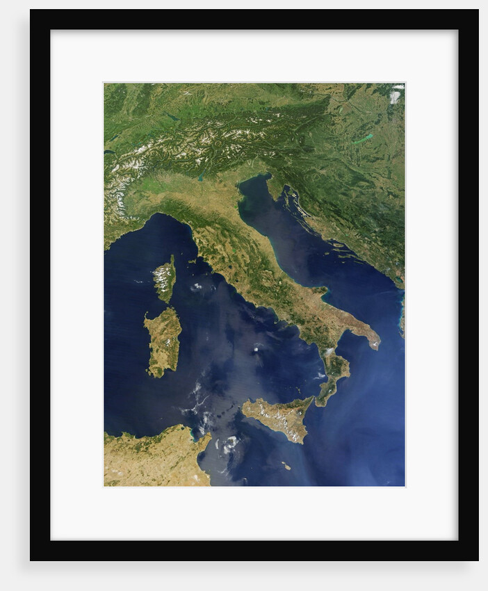 Satellite View of Italy, Sicily, Sardinia and Corsica by Anonymous