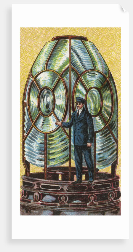 Illustration of the glass lamp or lantern of lighthouse by Anonymous