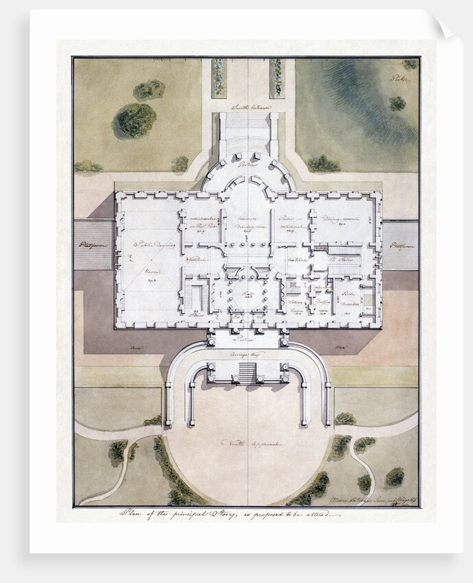 Benjamin Henry Latrobe's proposed plan for the renovation of the main level of the White House by Anonymous