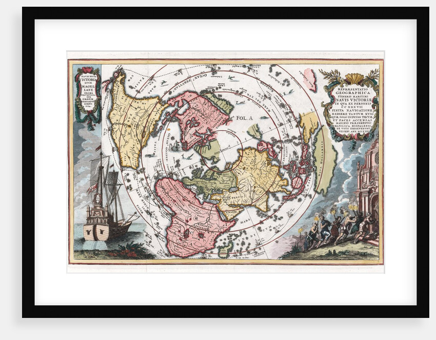 Map showing track of Magellan's voyage around the world by Anonymous