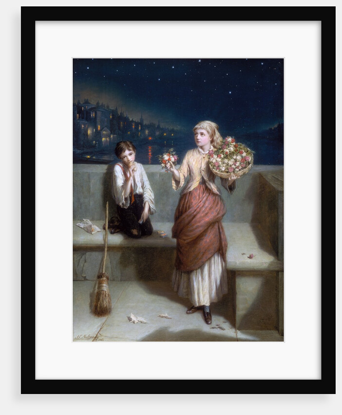 A London Crossing Sweeper and Flower Girl by Augustus Edward Mulready