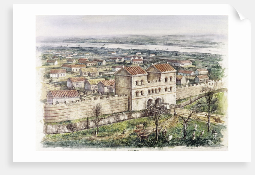 Roman gate at Newgate, City of London by Anonymous