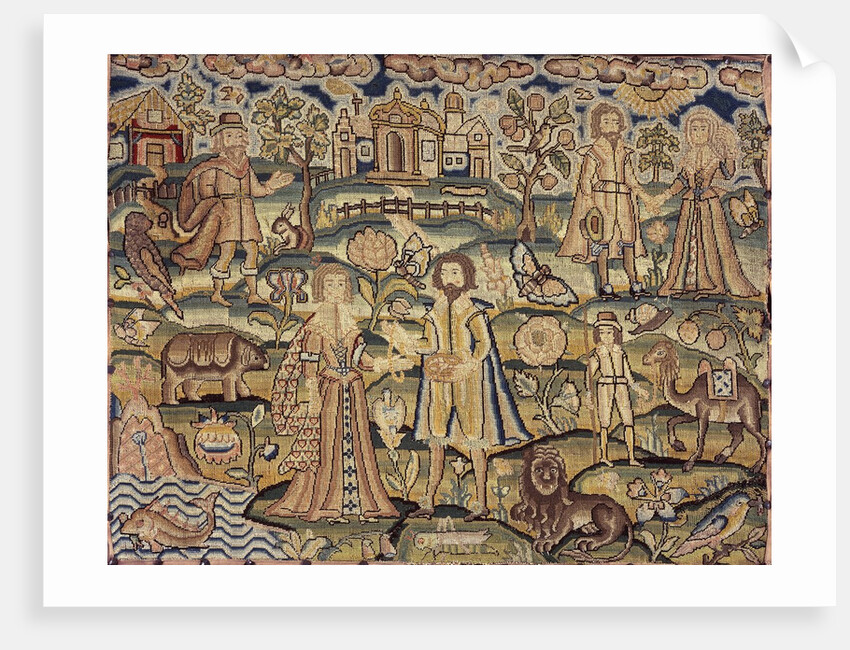 Detail of Stuart period embroidery panel by Anonymous