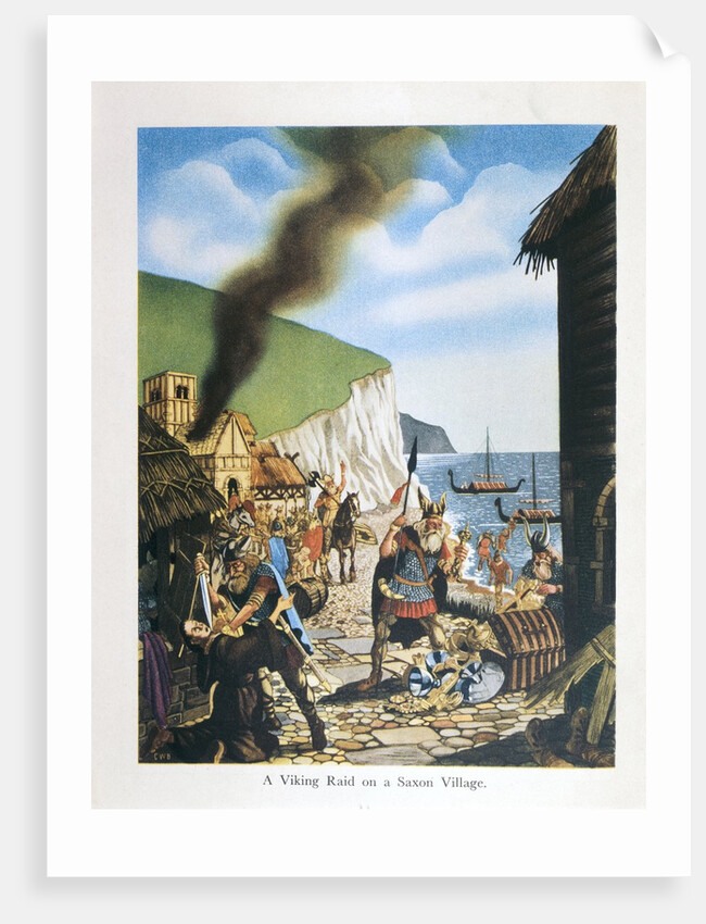 A Viking Raid on a Saxon Village by C.W. Bacon