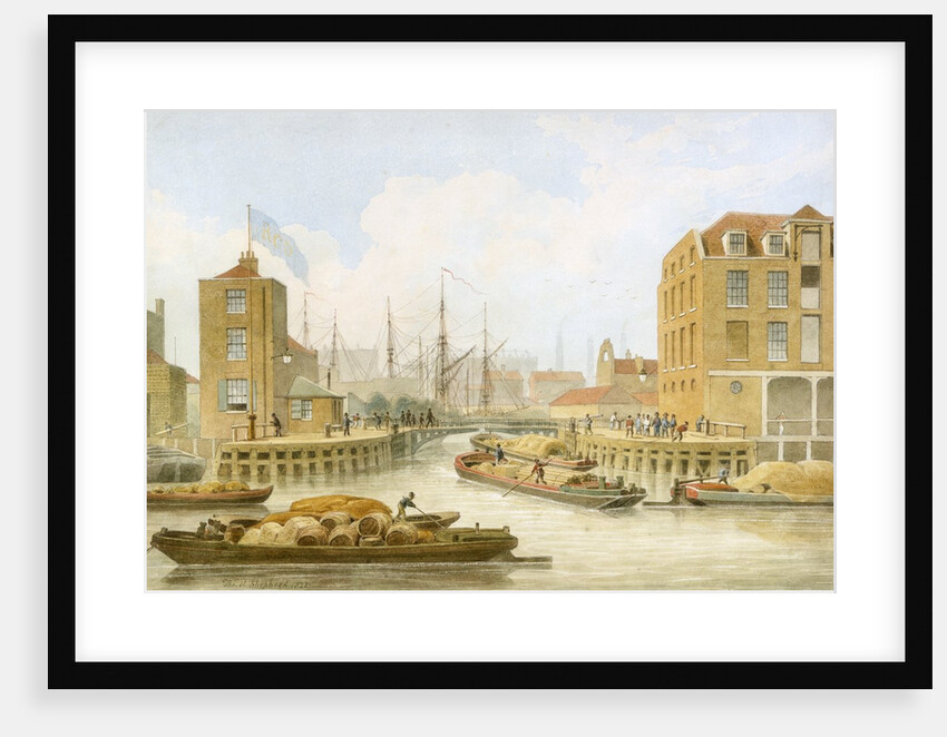 Regent's Canal entrance gates at Limehouse, Tower Hamlets, London by Thomas Hosmer Shepherd