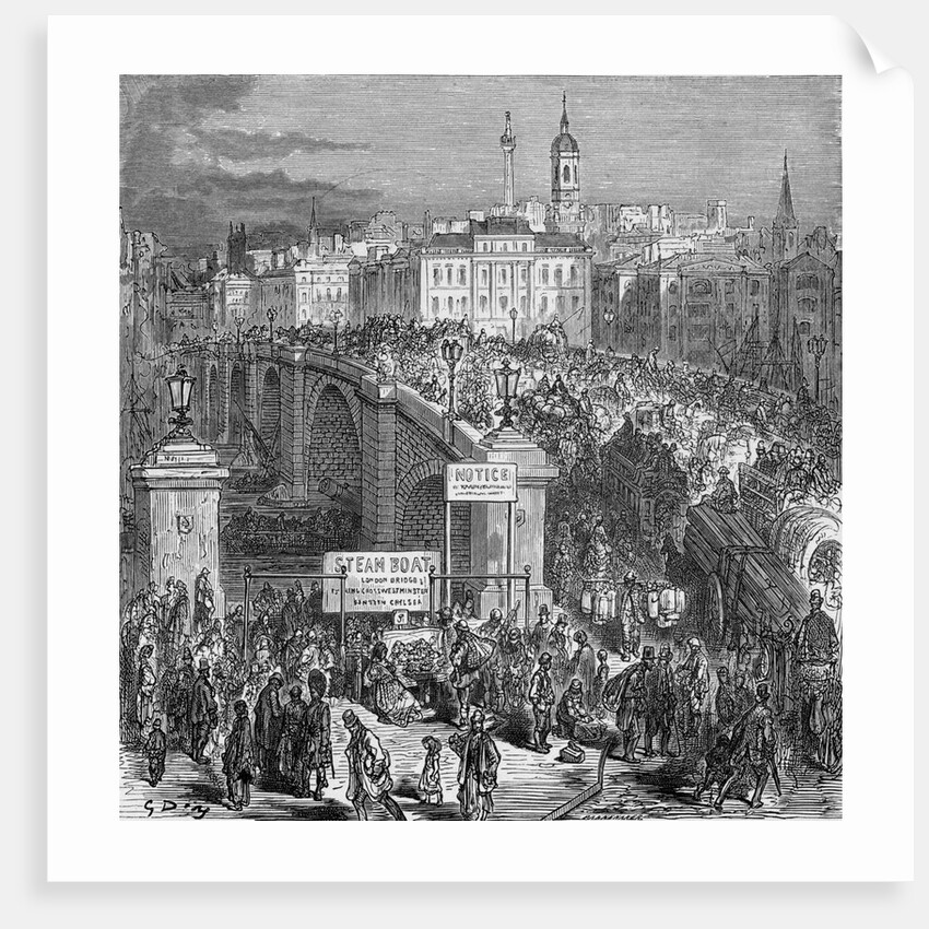 Busy scene on London Bridge by Anonymous