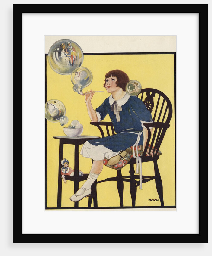 Little girl blowing bubbles by Anonymous