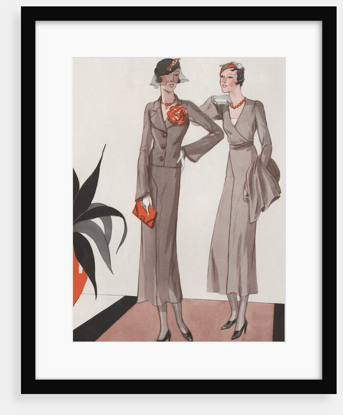 Two women in 1930's fashion by Anonymous