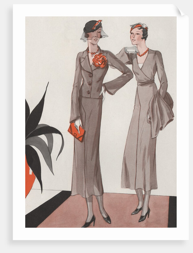 Two women in 1930's fashion by Anonymous