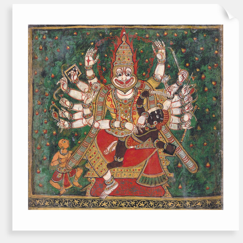 Narasimha Killing Hiranyakashipu, as Prahlada Watches by Anonymous