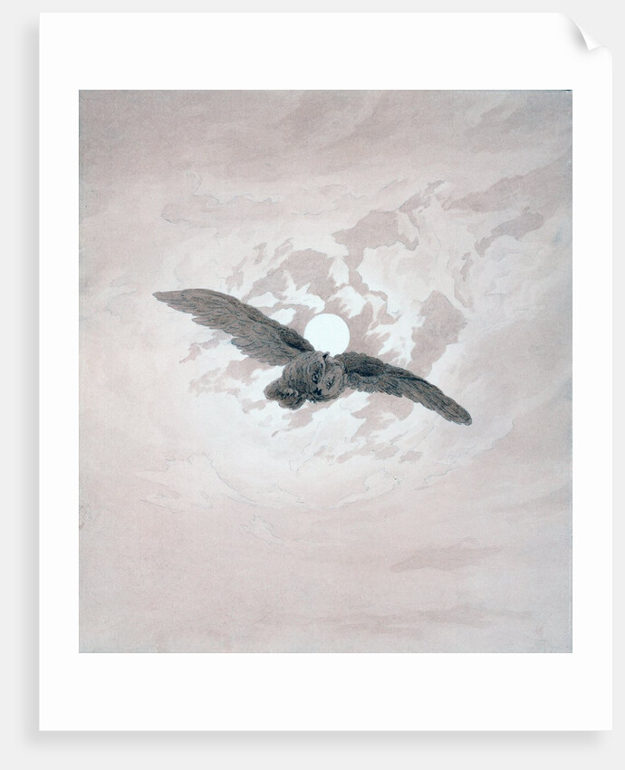 Owl Flying against a Moonlit Sky by Caspar David Friedrich