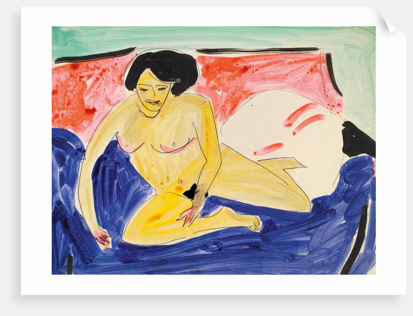 Seated Nude on Divan by Ernst Ludwig Kirchner