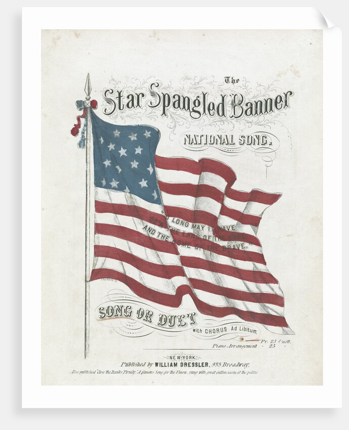 Cover of a musical score of the Star-Spangled Banner by Anonymous