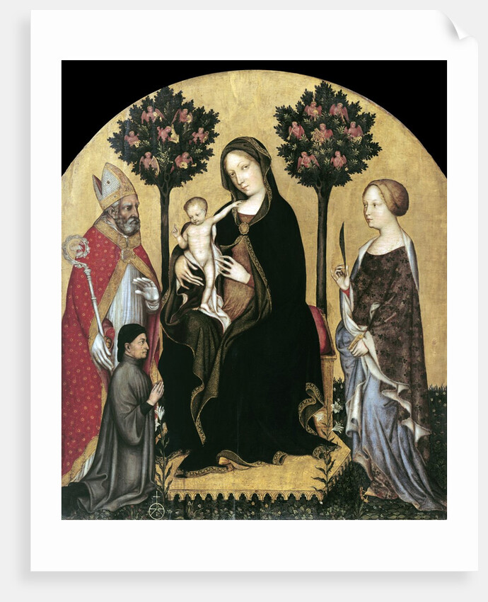 Virgin and Child Enthroned with Two Saints and a Donor by Gentile da Fabriano