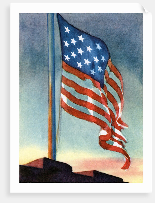 American flag flying over Fort McHenry by Anonymous