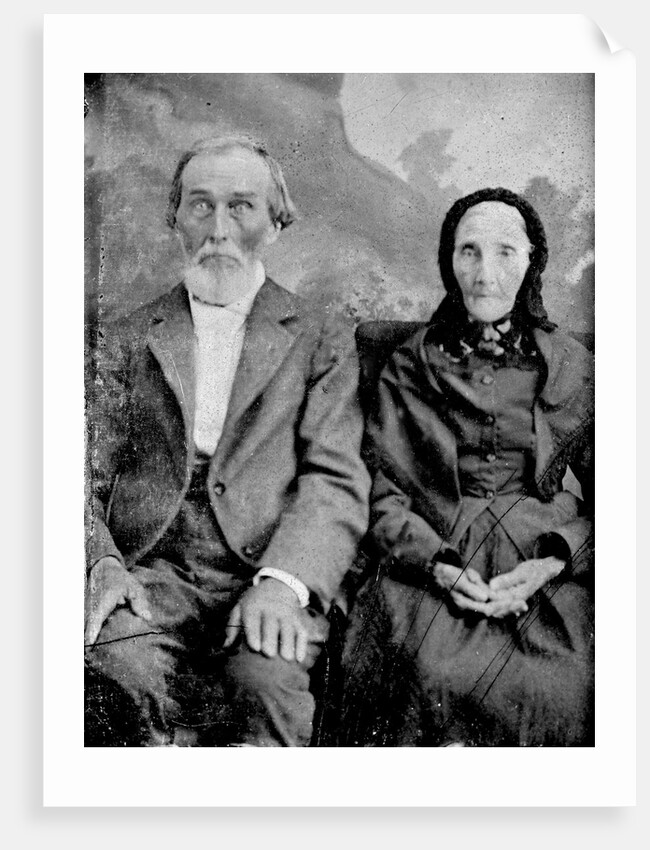 Grandma and Grandpa in a tintype portrait, ca. 1870s. by Anonymous