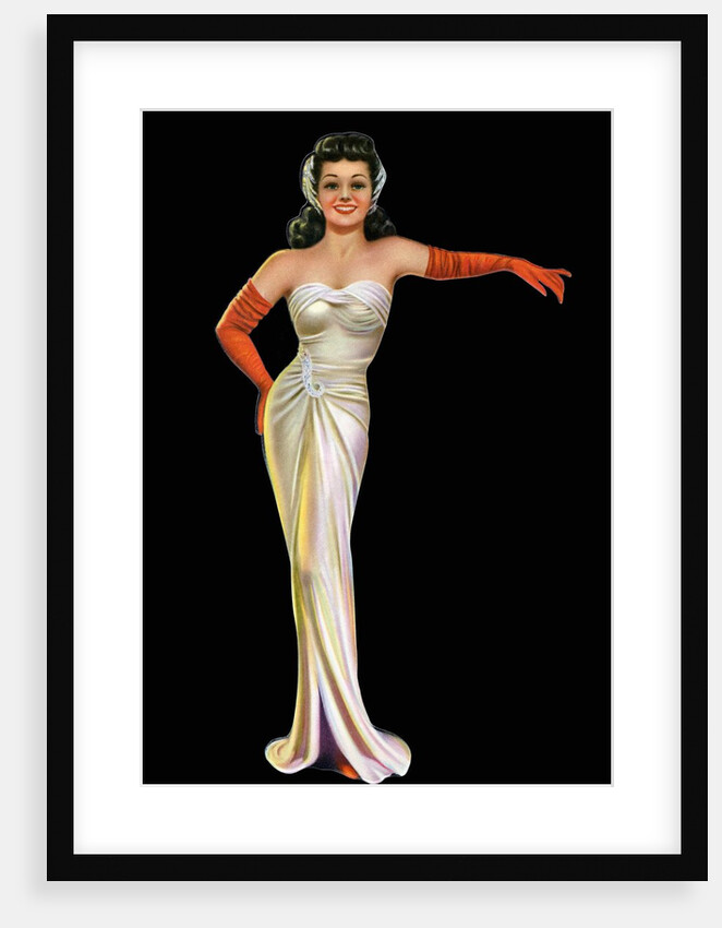 1950s pin-up of a woman in sleeveless gown by Anonymous