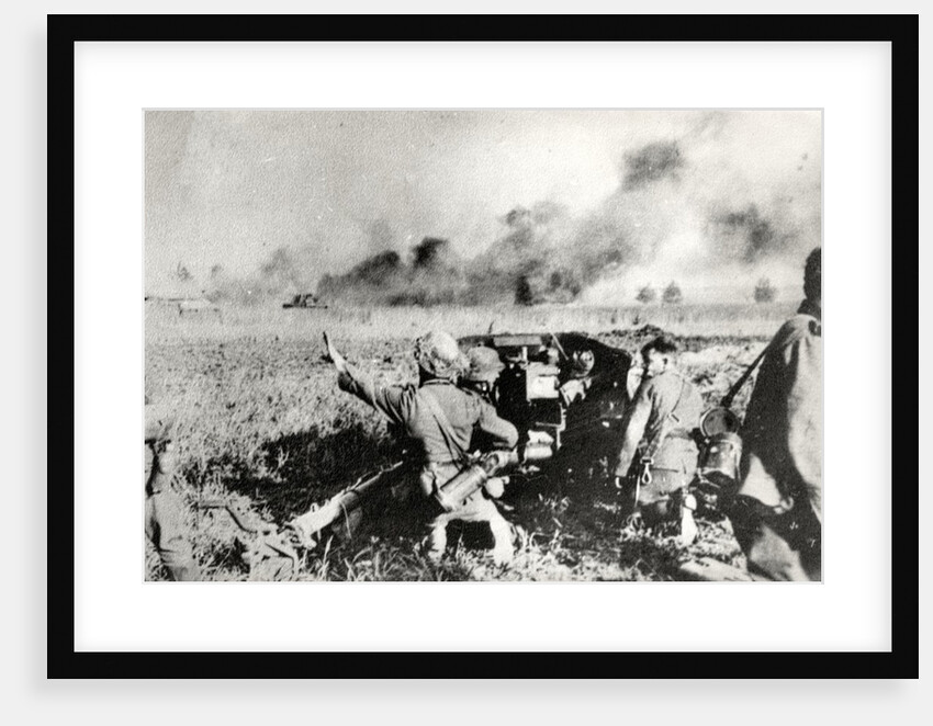 German anti-tank gun (probably 50mm or 75mm) in Russia by Anonymous