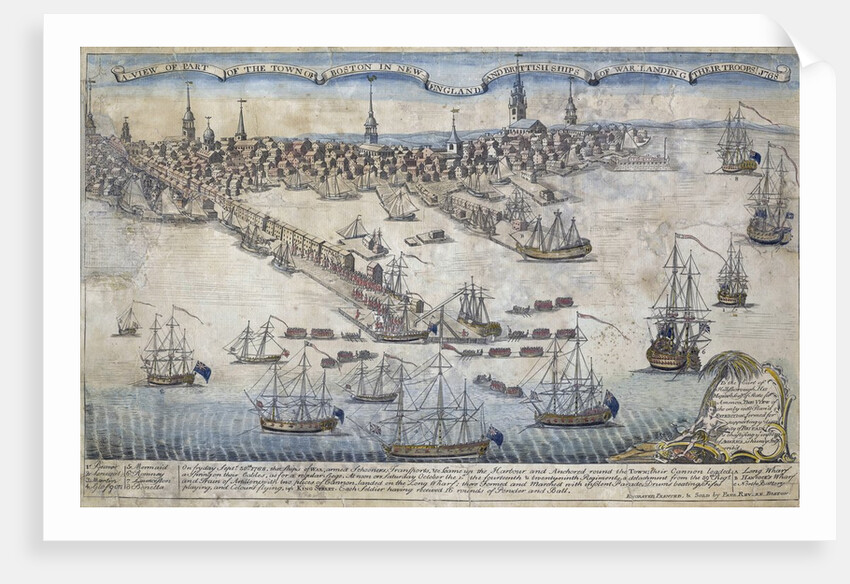 A View of Part of the Town of Boston in New England and British Ships of War by Anonymous