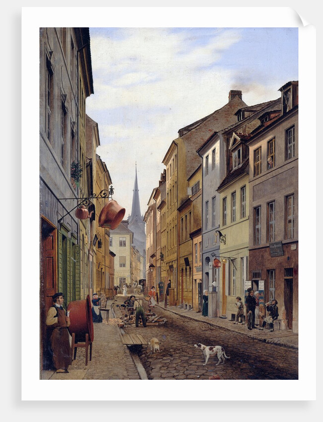 Locals on a Town Street by Eduard Gaertner