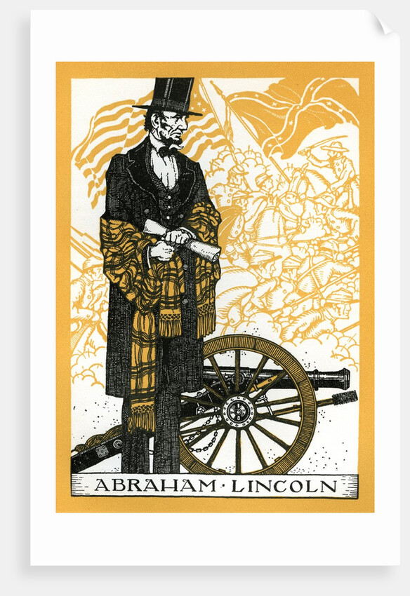 Abraham Lincoln and Civil War scene by Anonymous