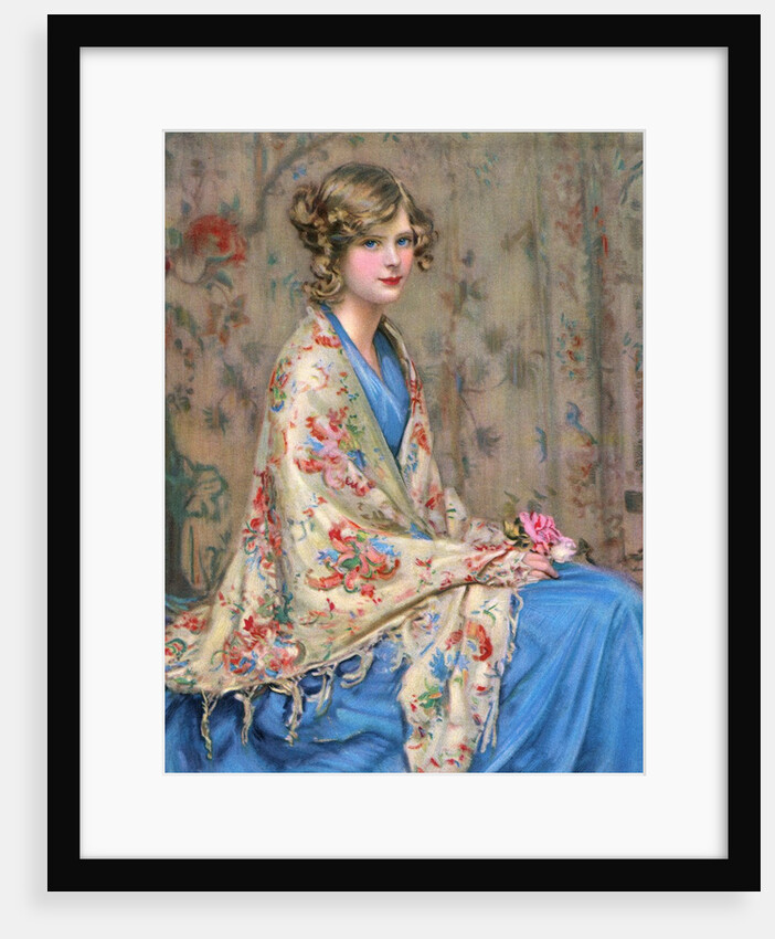Portrait of a young woman in shawl by Anonymous