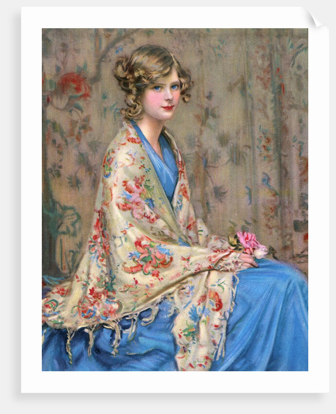 Portrait of a young woman in shawl by Anonymous