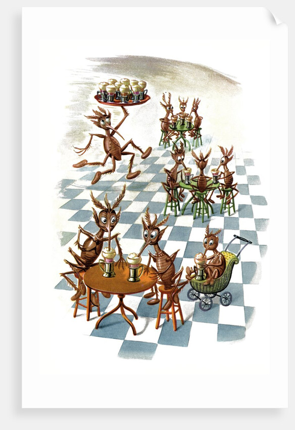 Germs or cooties having ice cream sodas by Anonymous