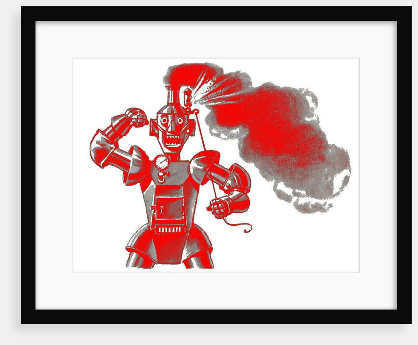 Mad robot blowing his top by Anonymous