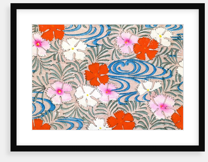 Woodblock print of carnation flowers by Anonymous