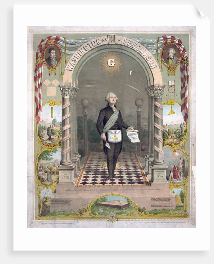 Print of President George Washington dressed as a Freemason by Anonymous