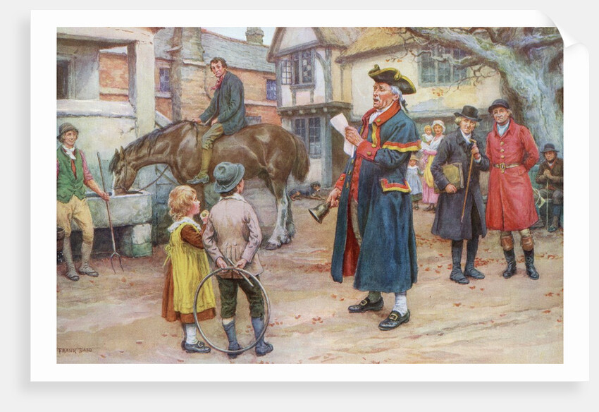 Town crier reading the news by Anonymous