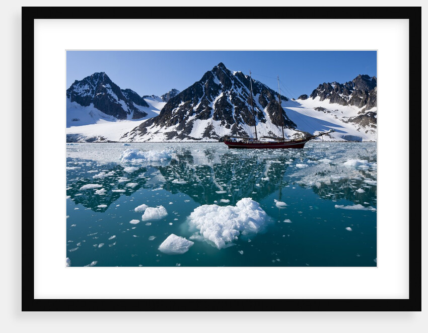 Tall Sailing Ship in Fjord, Svalbard by Anonymous