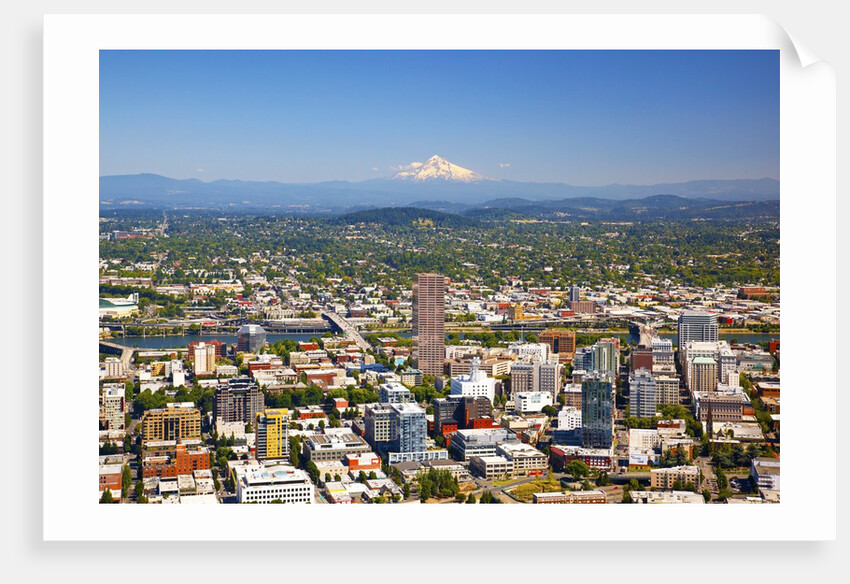 aerial image of Portland and Mt.Hood, Oregon, Pacific Northwest. by Anonymous