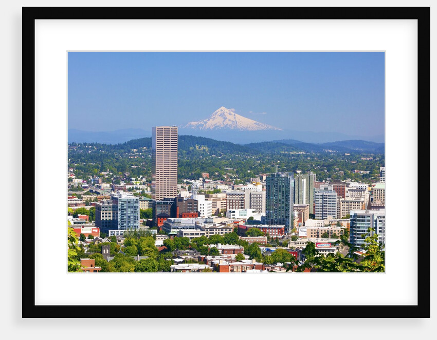 Mt.Hood over Portland skyline from West Hills. Portland Oregon. Pacific Northwest. by Anonymous