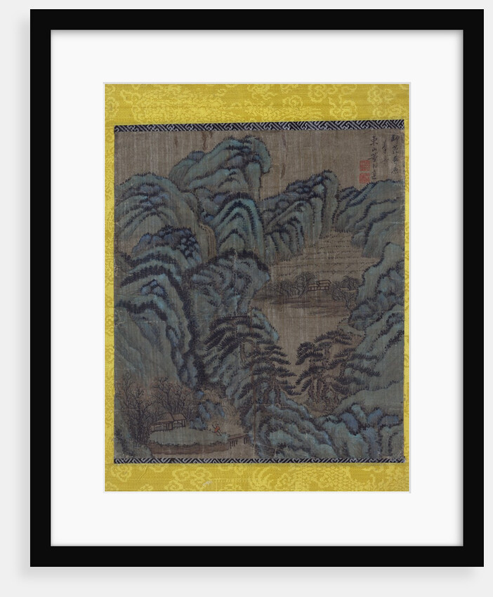 Mountain Landscape with a Teahouse by Bangda Dong