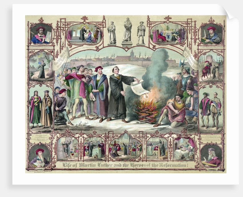 Print of the Life of Martin Luther and the Heroes of the Reformation by Anonymous