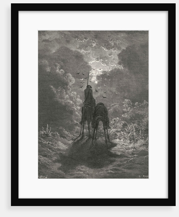 Don Quixote on horseback by Gustave Dore