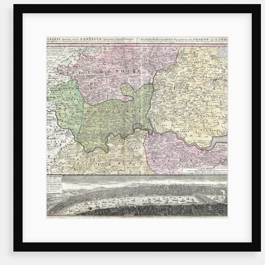 18th century map of London and Its Environs by Anonymous