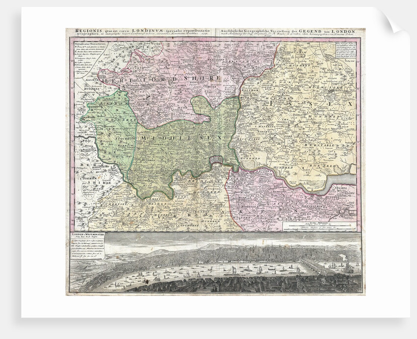 18th century map of London and Its Environs by Anonymous